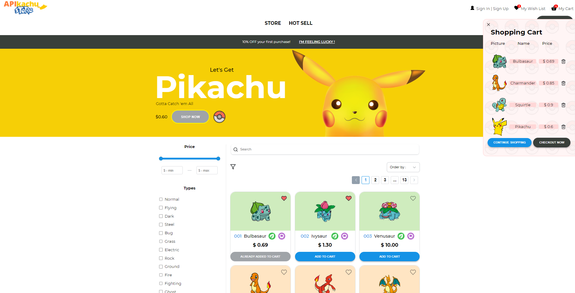 Preview del proyecto Apikachu